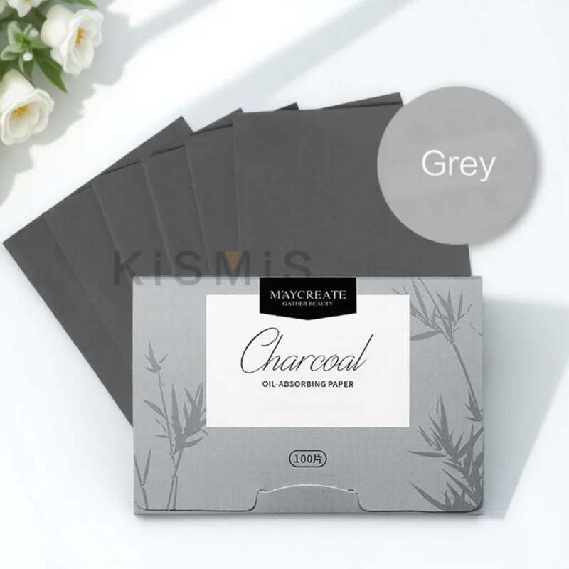 100 דפים נייר חסימת שמן מספיג ברק יתר מט לטיפוח העור השומני נייר חסימת פנים נייד
