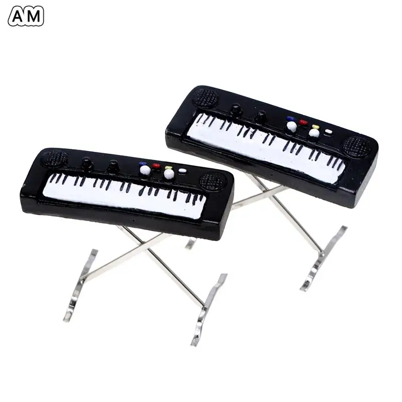 

1:12 Dollhouse Miniature Electronic Keyboard Piano Musical Instrument Model Ornament Home Decor Toy Doll House Accessories