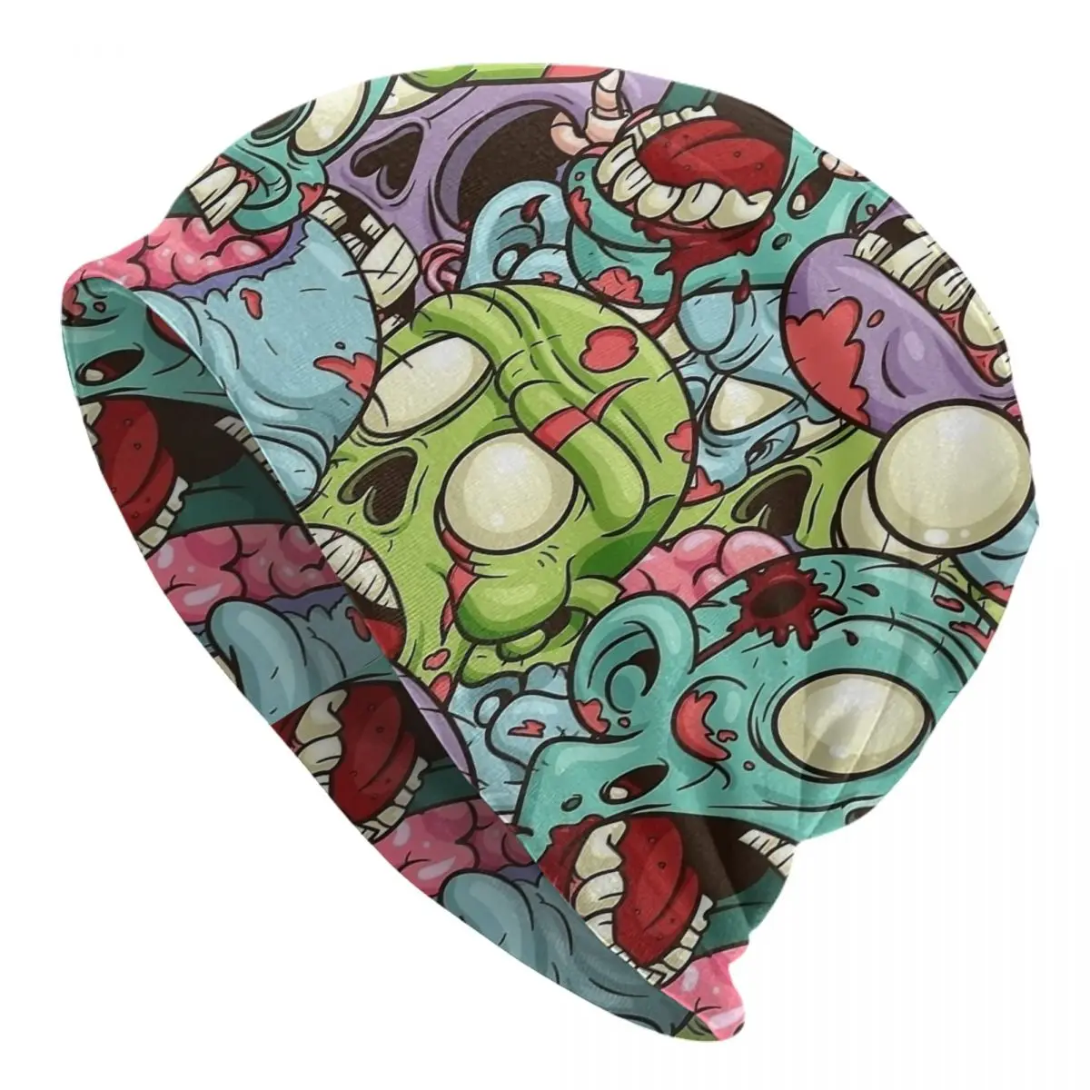 Масштабируемые шапочки для Хэллоуина с изображением черепа, облегающие шапки, модные мужские и женские уличные шапки, Теплая двойная шапочка, вязаные шапки