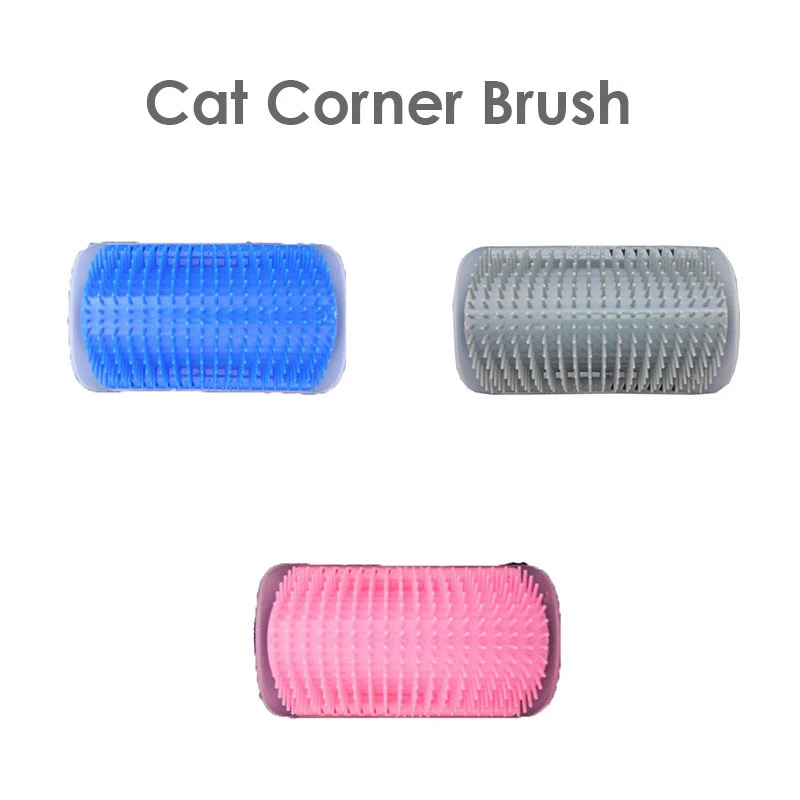 Cat Self Groomer With Catnip Wall Corner Massage Comb Rubs Corner