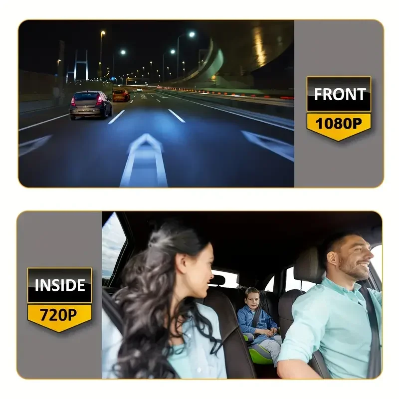 듀얼 렌즈 대시 캠 FHD 1920*1080P 자동차 DVR 대시 카메라 캐빈 Dashcam 차량 비디오 드라이브 레코더 인테리어 미니 Dvrs 블랙 박스