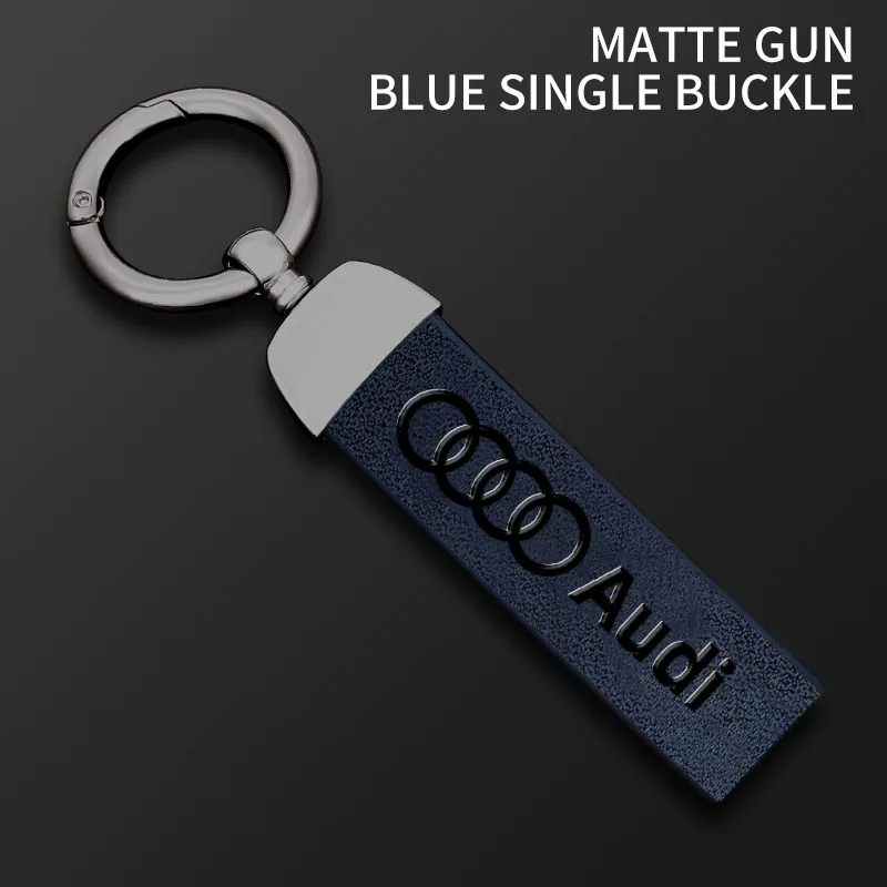 Premium Leather Keychain with Car Logo Keyring Accessory