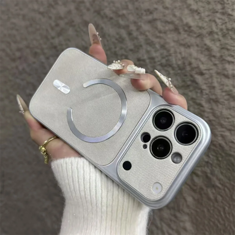 Luxury Denim Cotton Phone Case with Wireless Charging Compatibility