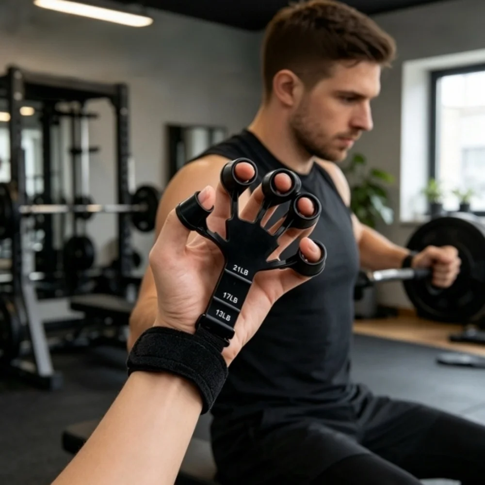 Compact Five-Prong Hand Grip Exerciser for Enhanced Flexibility and Strength Training