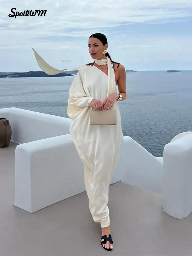Spring Women Clothing Sexy Diagonal Collar Cropped Top Sheath Dress Two Piece Sets Women