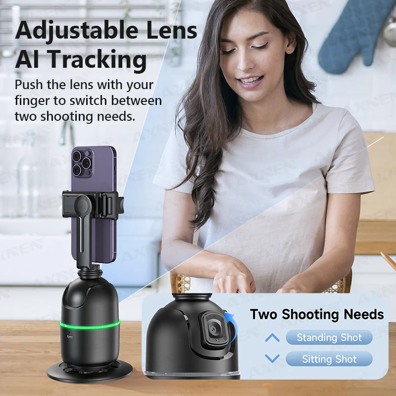 AXNEN P03 Stabilizer Mobile Phone AI 360 Follow Selfie Stand Face Tracking Desktop Gimbal For Cellphone And Cameras_voghion.com