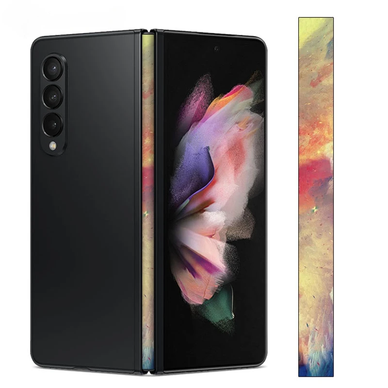 Hot Nebula Cerniera Pelle Per Samsung Galaxy Z Fold 4 5 3 2 5G Pellicola Protettiva Laterale Copertura 3M Border Wrap Protection Sticker