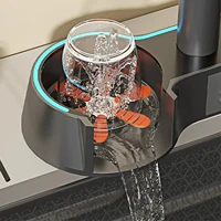 Robinet de cuisine à affichage numérique LED gris anthracite avec douchette extractible, multifonctionnel, eau chaude et froide, mitigeur moderne 5