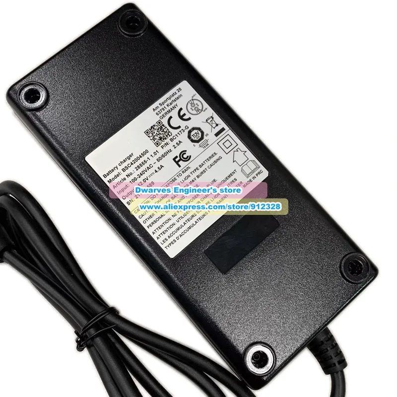 42V 4.5A BSC42004500 AC 어댑터 (BMZ Brose BC1173-G 전원 공급 장치용)