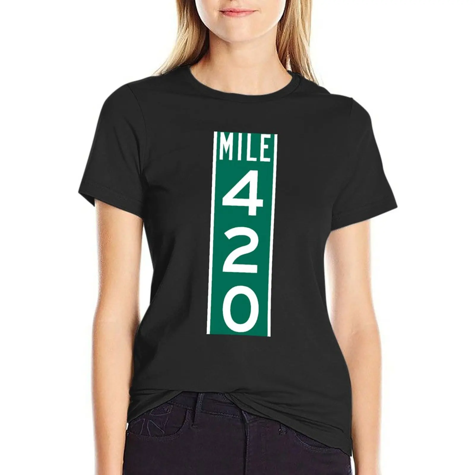 

420 Mile Marker T-shirt summer top vintage clothes female t-shirt dress for Women long