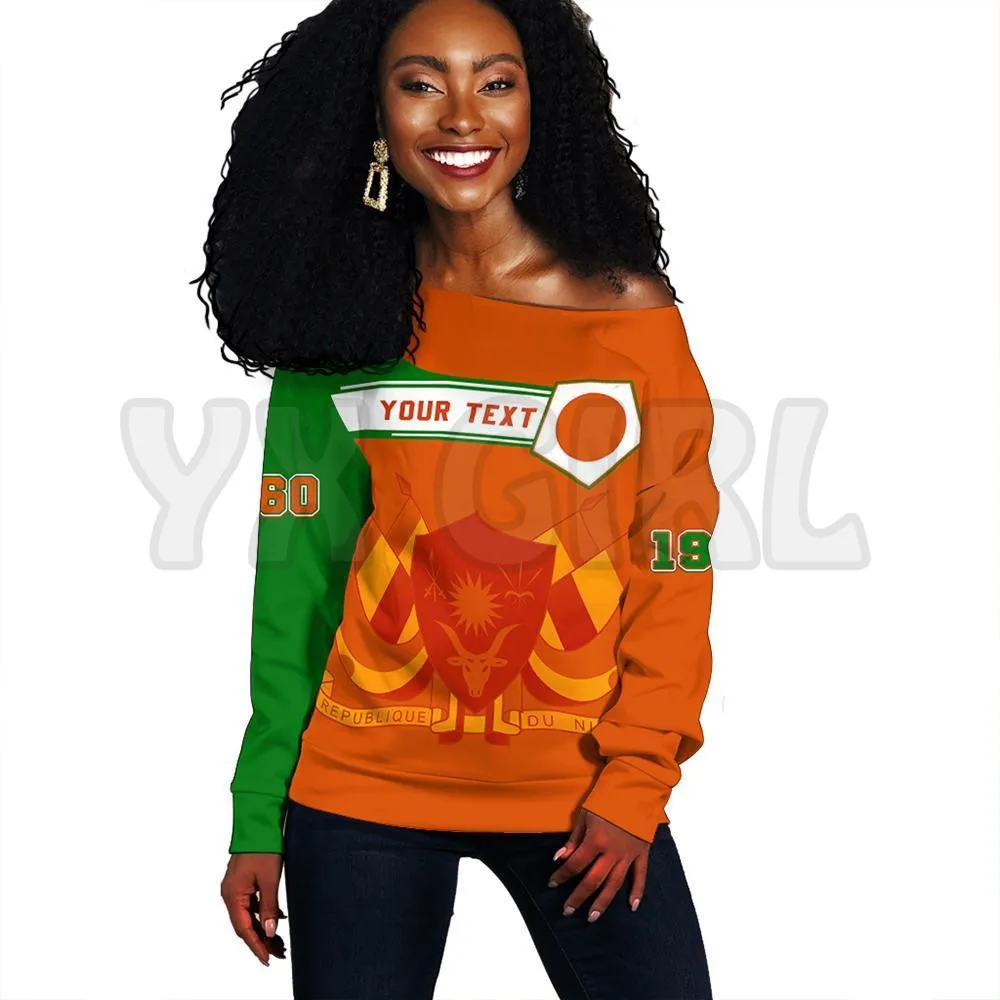 YX GIRL Custom You Text Greek Life Sweater  Niger  3D Printed Novelty Women Casual Long Sleeve Sweater Pullover