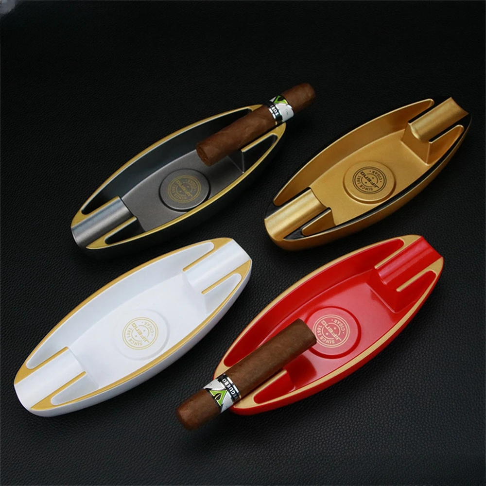 

Пепельница для сигар, портативная пепельница большого размера с двумя отделениями для курения, креативный портативный аксессуар для сигар