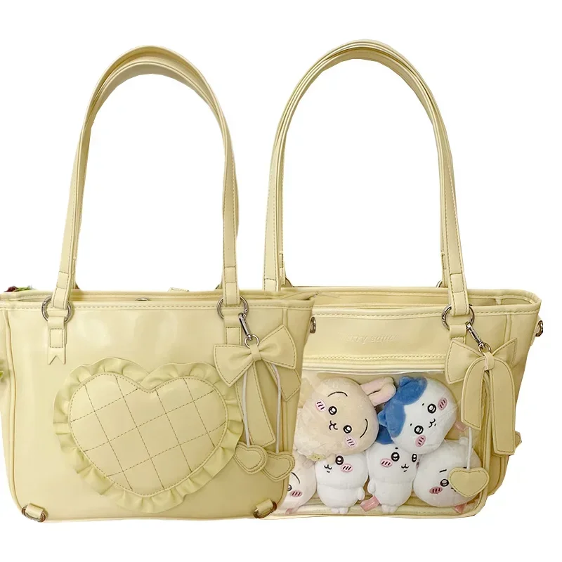 White Shoulder Crossbody Sac Ladies Large Capacity Shopping Messenger Tote Leisure PU JK Handbags Itabag 5