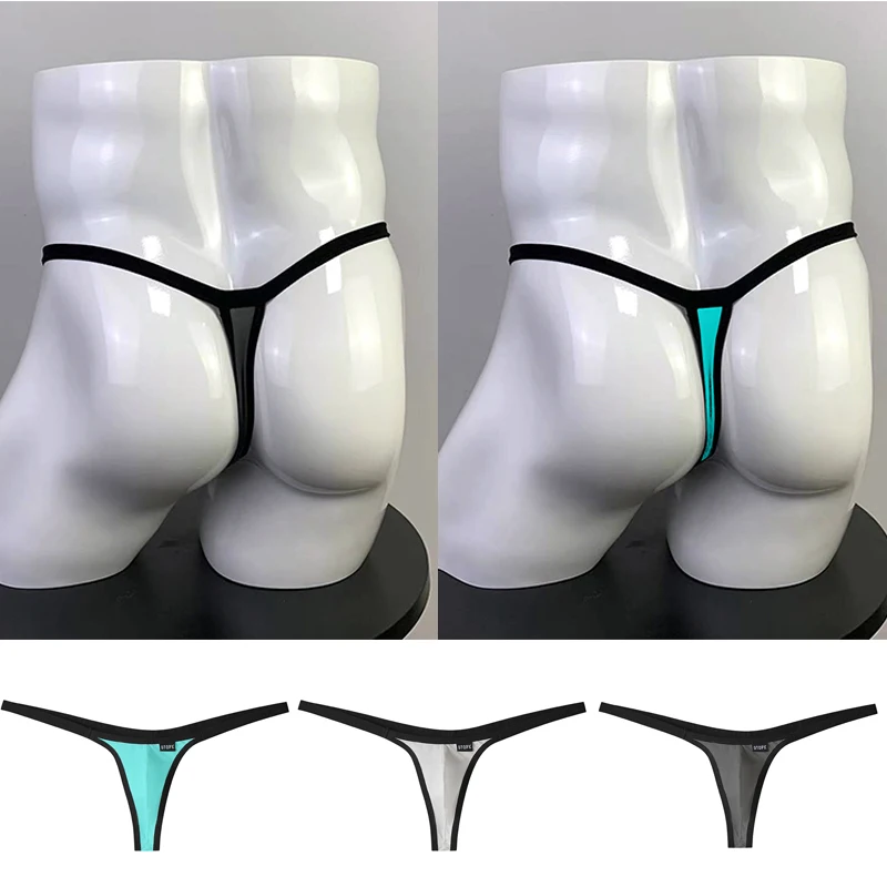 

Men's Sexy Thongs T-Panties Briefs Low Waist Elastic Underwear T Back G-string Thongs Lingerie Breathable Bkini Underpants
