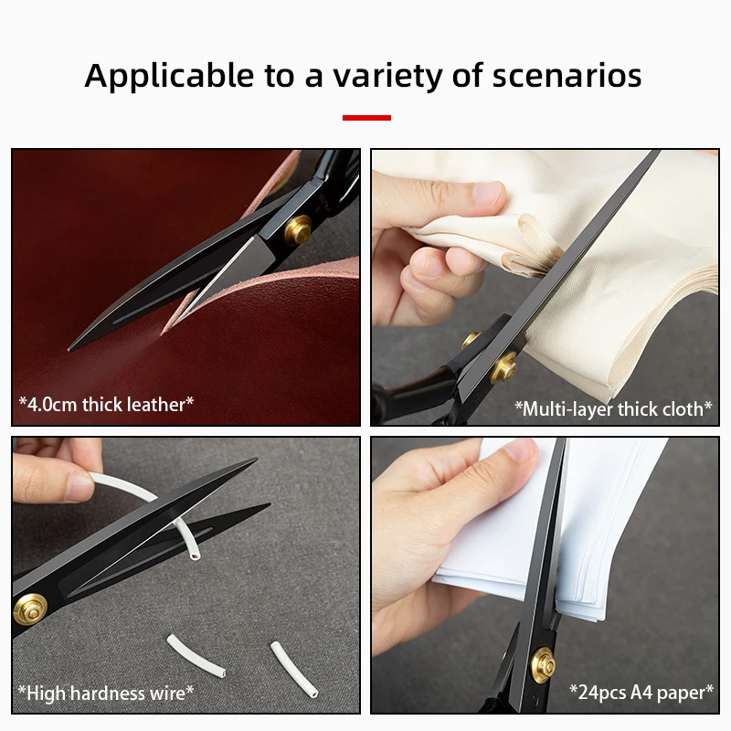 Leather scissors professional sharp cutting fabric heavy duty metal sewing shears craft tools