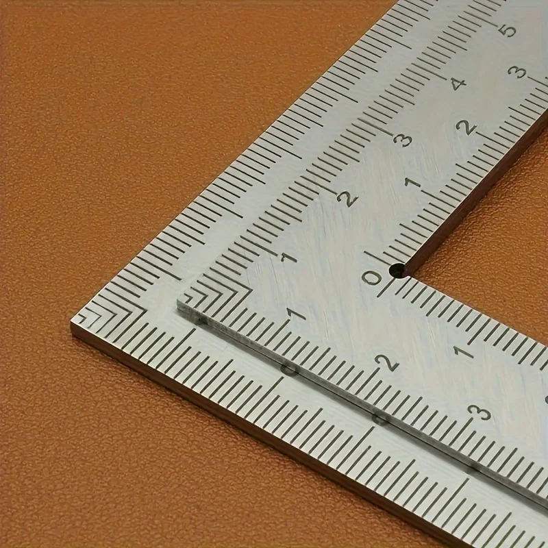 Mini stainless steel L-shaped double-sided precision scale high-precision measuring tool for leather design and metal materi