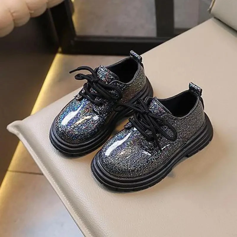 Spring Autumn Boys Girls Children PU Leather Shoes Students Kids Wedding Performance Single Shoes Size 21-30 J198