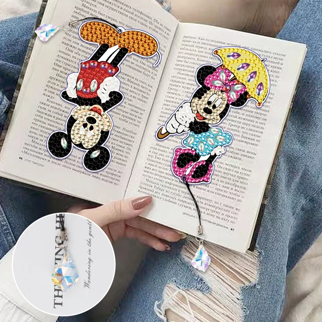 Acrylic bookmark engraved with Mickey Mouse pattern and then hand