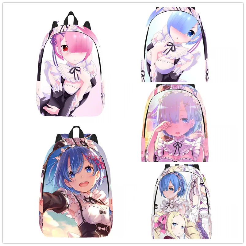 

Рюкзак Re Zero kara Hajimeru Isekai Seikatsu, повседневный легкий рюкзак для ноутбука, Мужская и Женская дорожная сумка, уличный холщовый рюкзак