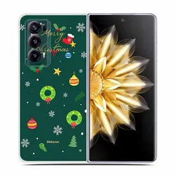 Christmas Cute Clear Hard Plastic Back Cover - Cartoon Design for -Honor Magic V2 (15)