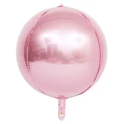 Large Metallic Silver and Gold Round Foil Balloons for Celebrations and Events (Baby Pink)