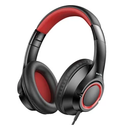 Kids Wired Headphones with Safe Volume Limit, Foldable Design, and Soft Ear Pads (Black)
