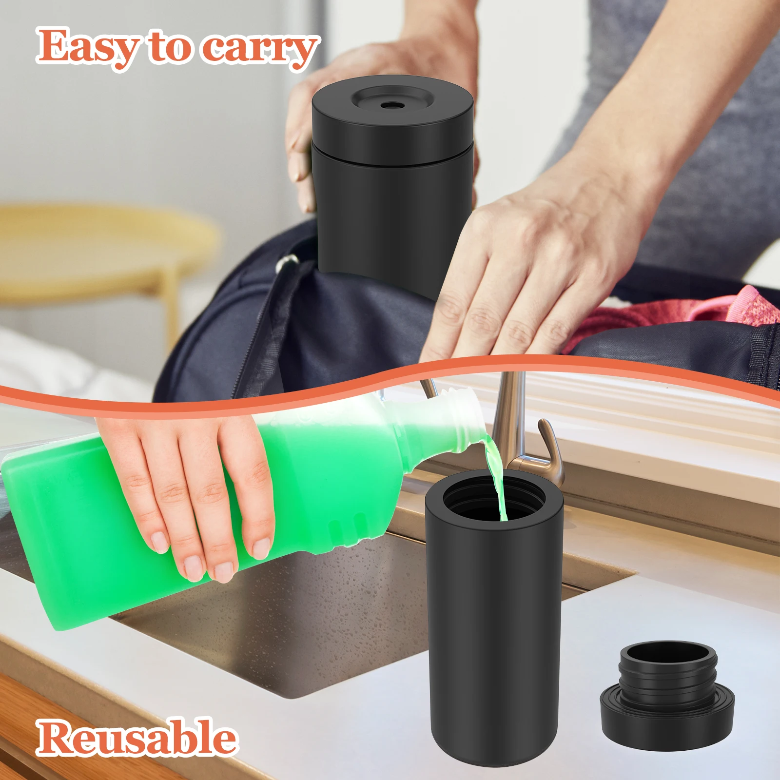 Silicone Dish Soap Dispenser 240ml Reusable Dish Soap Squeeze Bottle Portable Dishwashing Liquid Dispenser For Kitchen Sink
