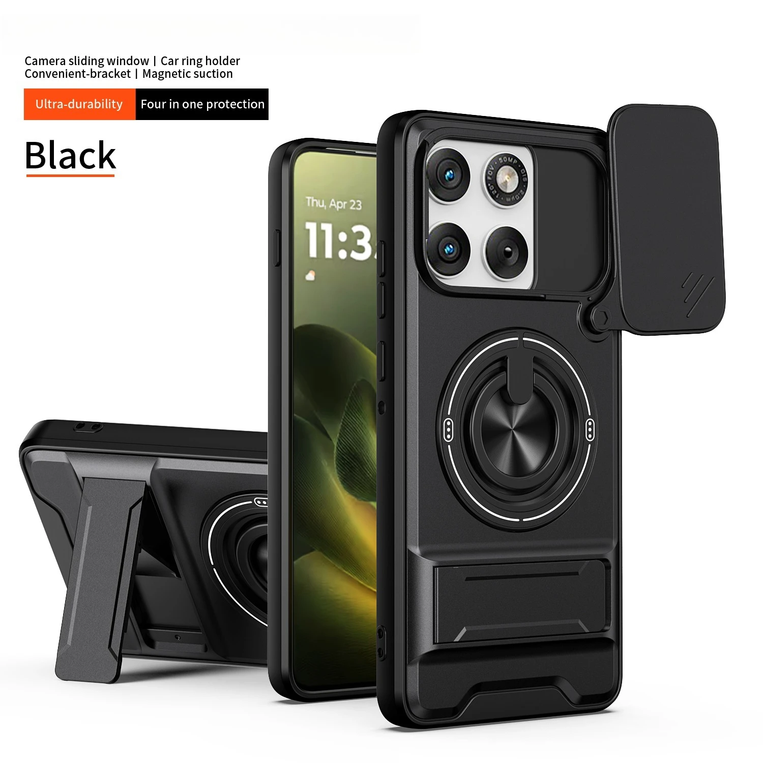 Heavy Duty Dual Layer Phone Case with Lens Cover Protection