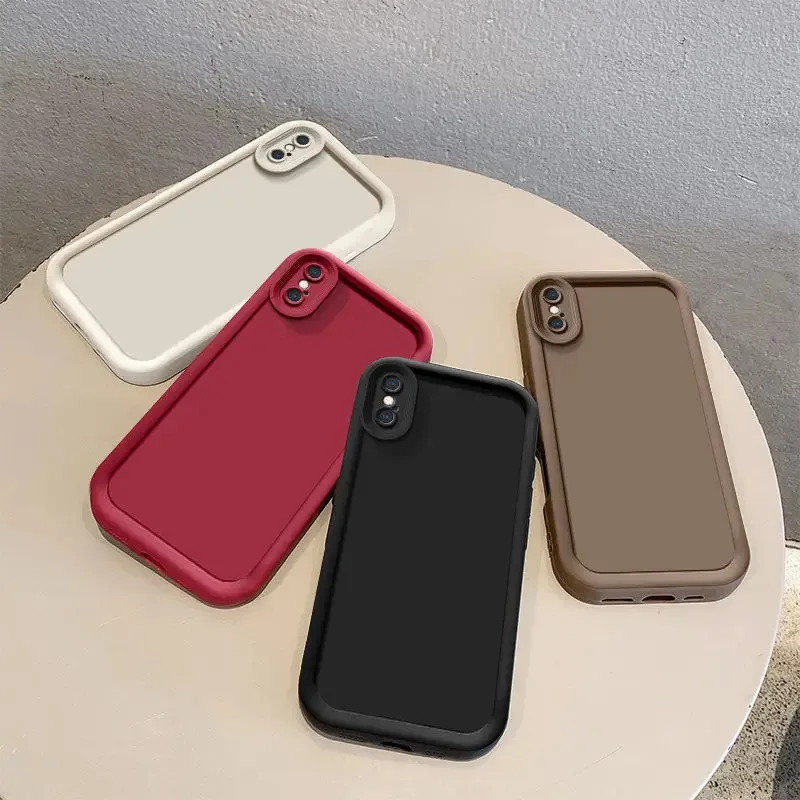 Retro Frosted Matte Phone Case - Durable Silicone Shell with Skin Feel Finish