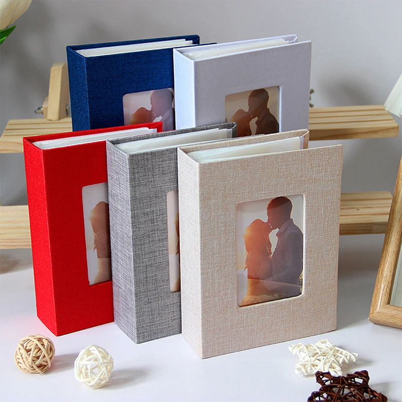 새로운 사진 앨범 100포켓 사진 앨범 4x6 사진 린넨 커버 슬립인 사진 앨범 DIY 작성 가능 사진 보관 어린이 성장 기록