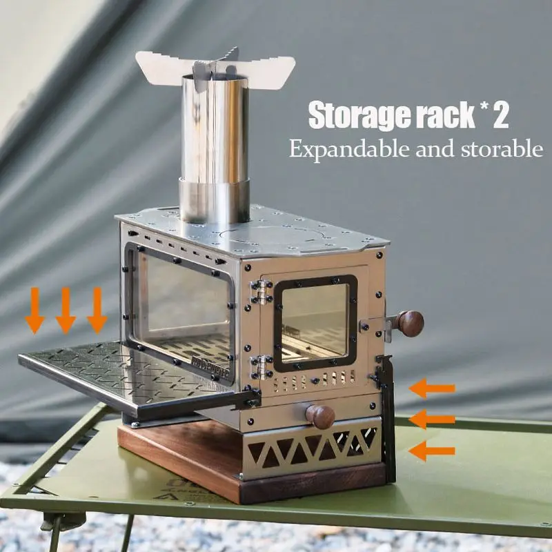 Outdoor Wood Stove Portable Camping Stainless Steel Tent Stove