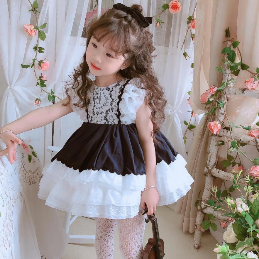 Ropa suave de verano para bebé, vestido de baile español Lolita, diseño de encaje, vestidos de princesa para fiesta de cumpleaños para niñas, Eid Y3833|Vestidos| - AliExpress