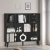 Yaharbo 10 Cube Bookshelf,3 Tier Bookcase With Legs,Black Mid-Century Modern Bookshelves,Large Free Standing Open Storage 3