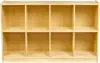 Backpack Storage Cubby, 8-Compartment, Pine Wood, 13" D x 30" W x 48" 3