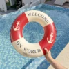 Retro Boat Anchor Women's Swimming Ring, Swimming Pool Floating Row Adult Handrail Lifebuoy, Leisure Beach Swimming Inflatable F 1