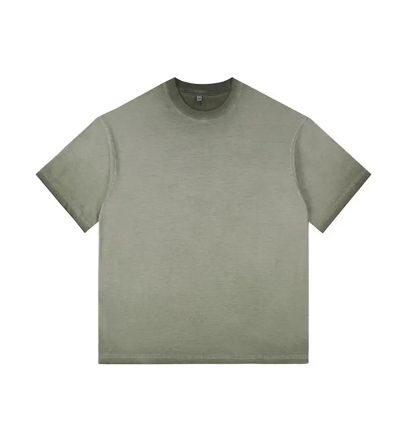 Vintage Gradient Short-Sleeve Unisex Casual Loose-Fit Cotton Tee