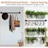 Wall Mounted Storage Rack with 10 Hooks Pan Pot Lid Shovel Spoon Organizer Hanging Iron Rack Kitchen Utensils 3