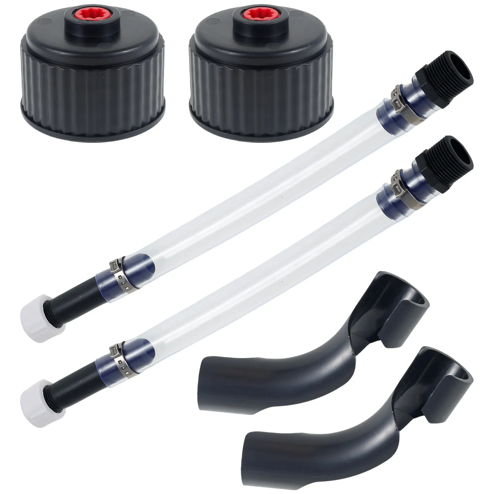 Fuel hose tube, racing fuel filler hose, transparent PVC, gas tank hose, universal fuels replacement, jug cap, with bender, car accessories