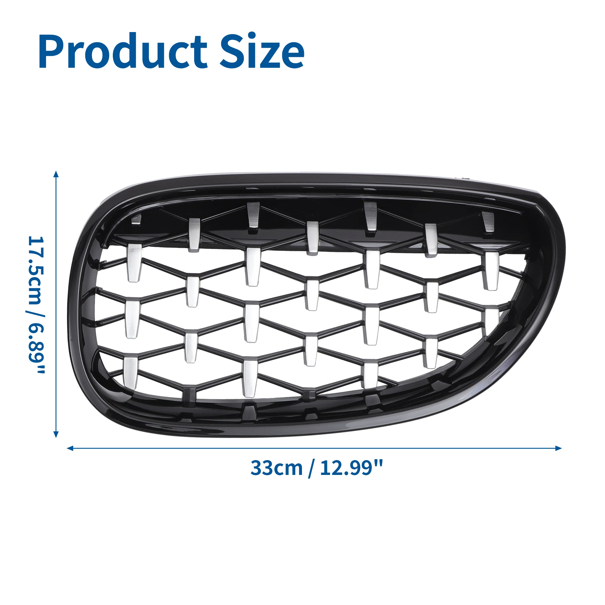 UXCELL 1pair Front Hood Bumper Grille Grill for BMW 5 Series E60 2004 2005 2006 2007 2008 2009 51712155446/51712155447