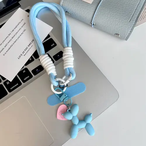 Creative Heart Balloon Dog Phone Lanyard Wrist Strap, Universal Phone Case Accessories, Anti-Slip Anti-Fall Portable Pendant - Image 5
