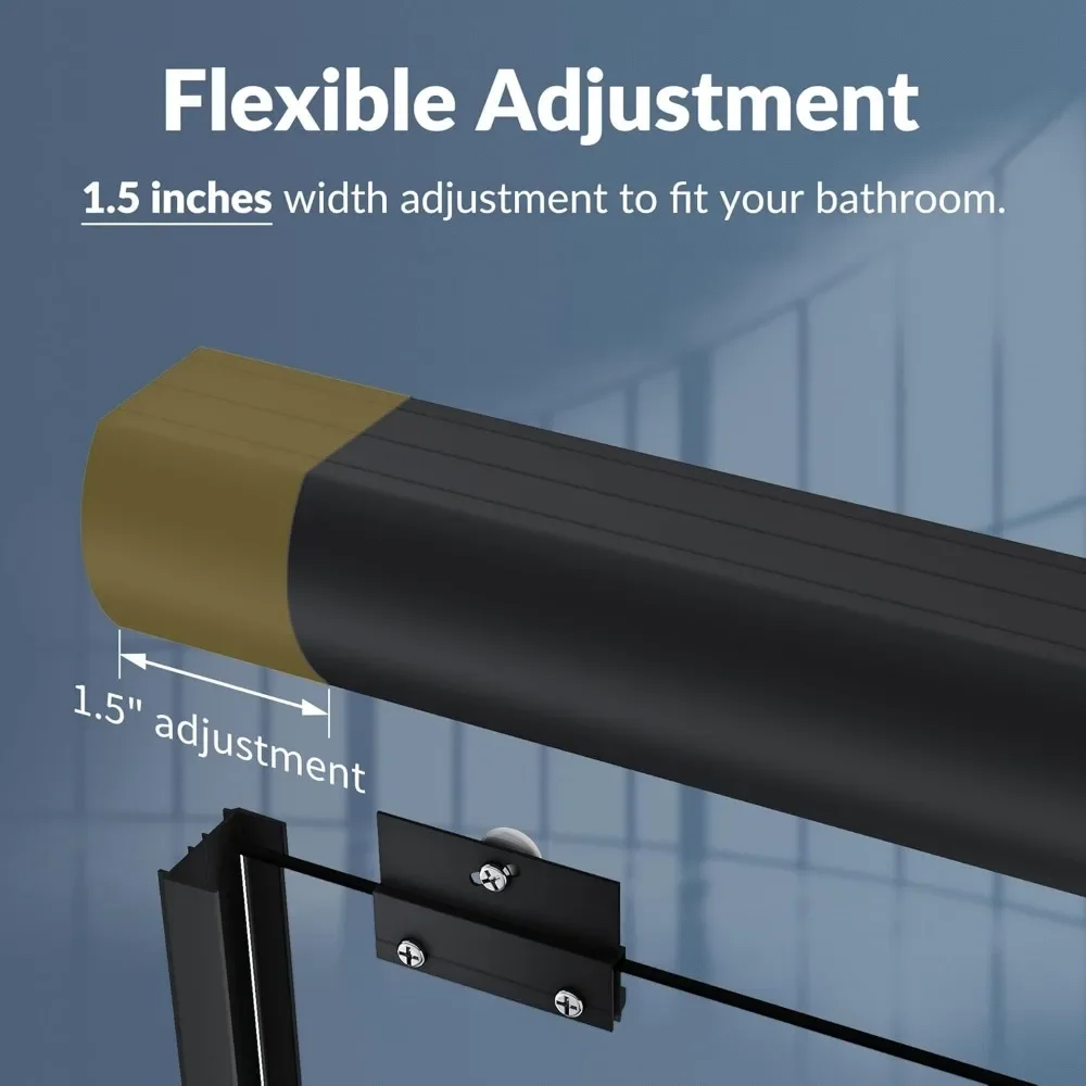 58.5-60 in.W X 72 in.H Glass Shower Door Semi Frameless Double Sliding 1/4" Clear Glass Black Finish