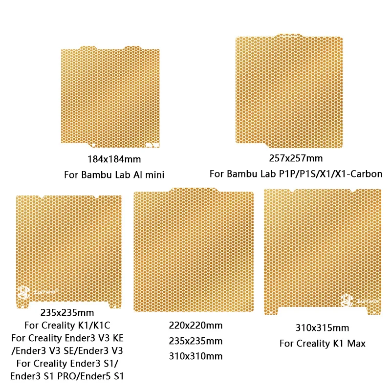 Bambu Lab 양면 PEI 벌집 빌드 플레이트, Creality K1/K1C/K1 Max/Ender3 PEI 용수철 강판, P1P/P1S/X1/X1C