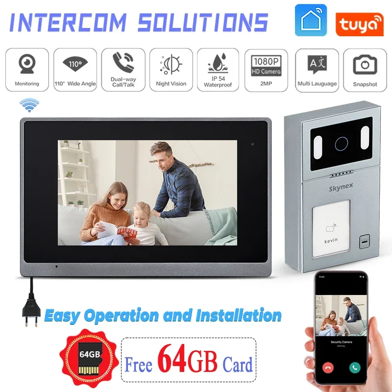 

Trusted Manufacturer Smart Cat6 Cable Door Phone Entry Intercom Video Intercom 7 Inch TFT LCD Video Intercom