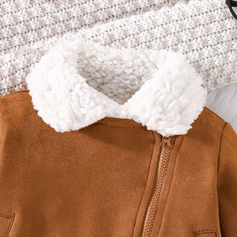 

Toddler Boy Zipper Jacket Casual Long Sleeve Cardigan Winter Coat for Infant Baby Spring Fall Outwear Clothes