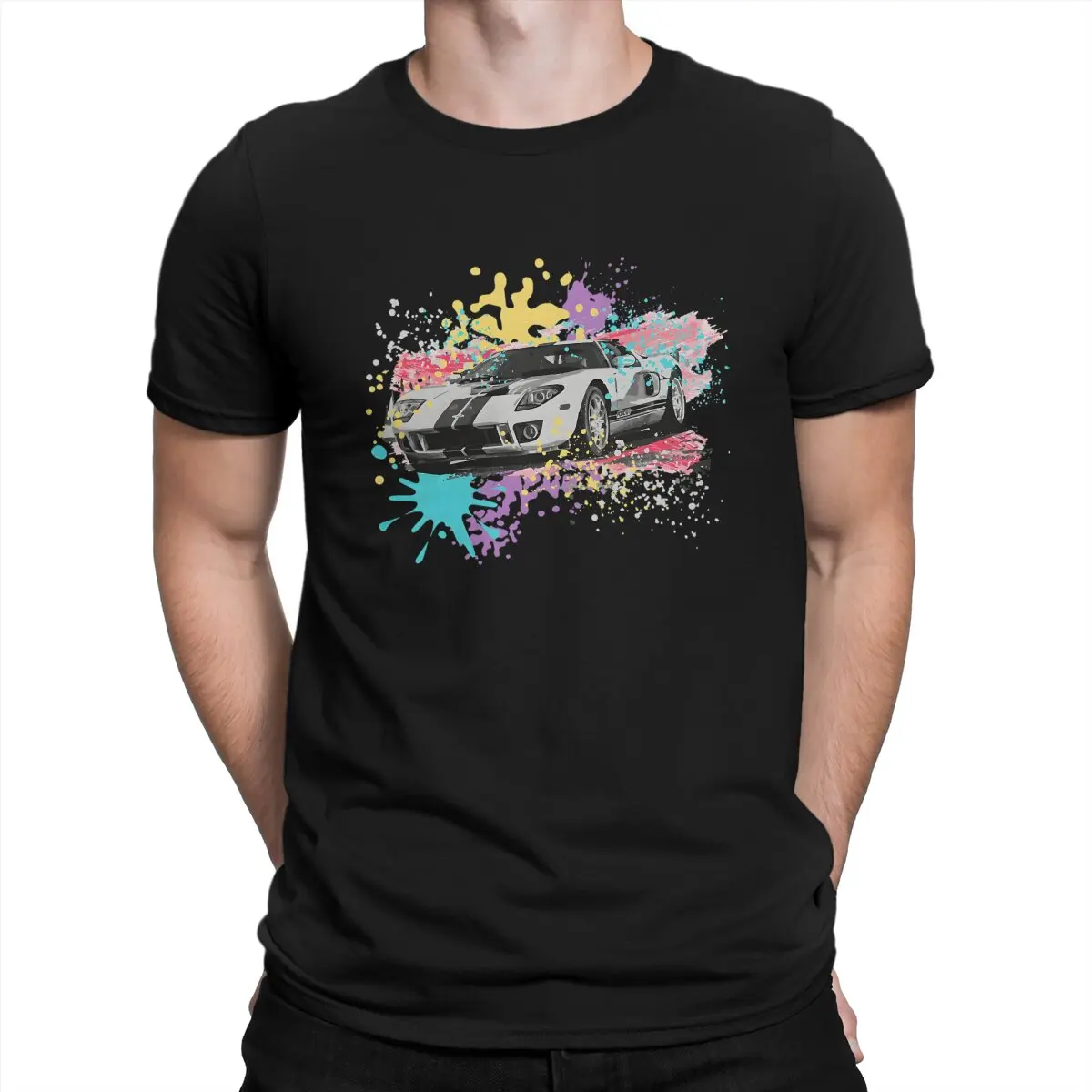 T-Shirt Da Uomo Paint Splatter Magliette Vintage In Cotone Manica Corta Forza Motorsport Magliette Girocollo Abbigliamento Idea Regalo