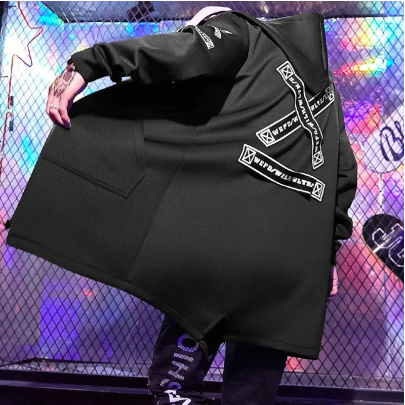 Newest Fashion Design Autumn Mens Trench Coat Streetwear Windbreaker Men Business Casual Loose Long Overcoat Vintage Jackets Out
