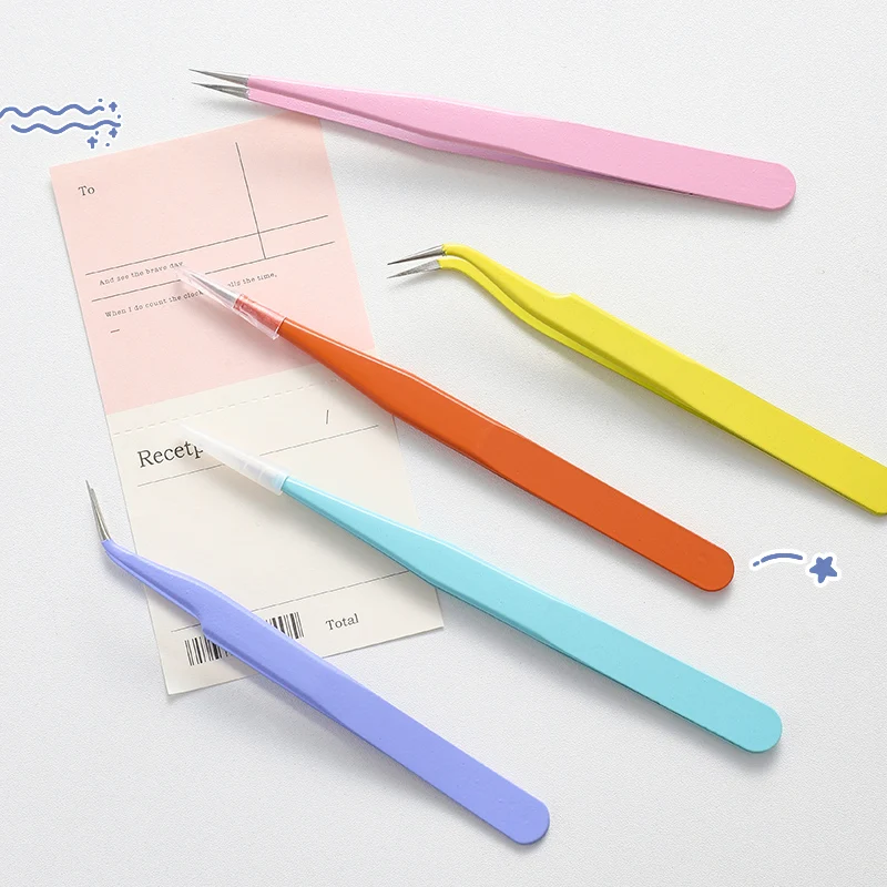 

Cute Stainless Steel Tweezers DIY Scrapbooking Paper Tape Stickers Multi-Function Tool Tweezer Hand Account Accessories