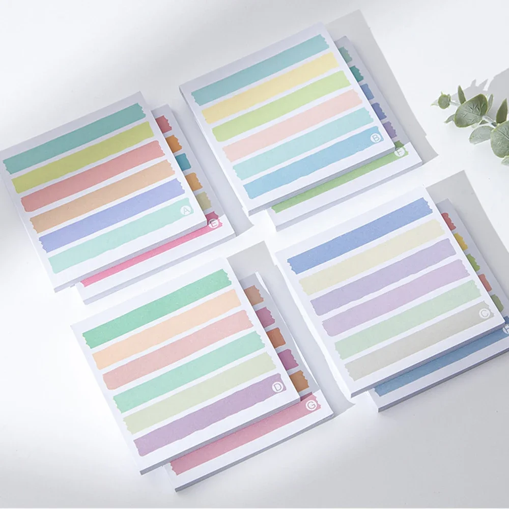 

Color Morandi Stripe Sticky Note Memo Diary To Do List Message Hand Account Sticker Stationery