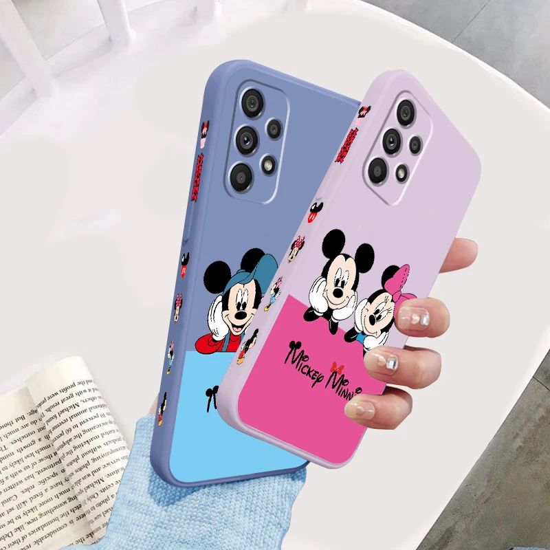 

Lovers Mickey Minnie Anime Liquid Left Rope For Samsung Note 20 10 A54 A31 A14 A03 A22 A34 A04 A24 Ultra Plus 5G Phone Case
