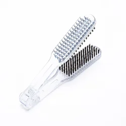 Professional Anti - Static Double - Sided Salon Hair Straightening Brush and Comb (Transparent - ShuiJJBS)